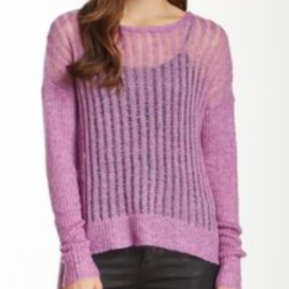 Hasson Sweaters - Hasson open knit Pink Angora sweater Sz S